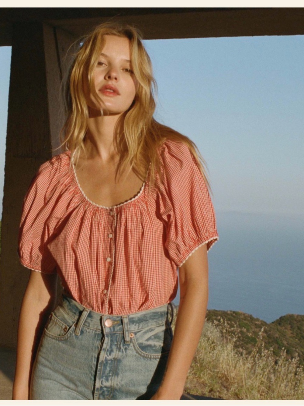 DÔEN Tennessee Top - Cerise Paris Gingham - RARE